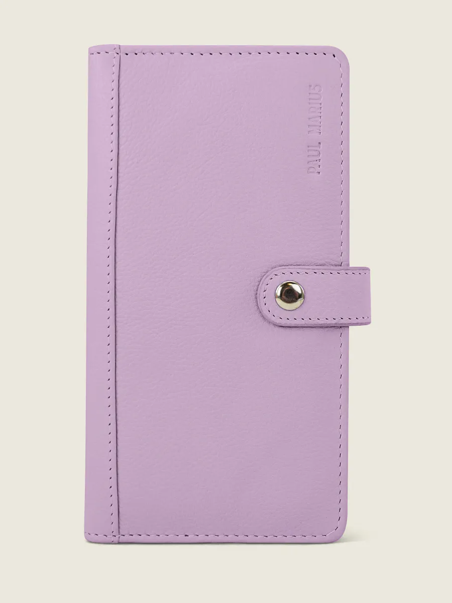 PURPLE LEATHER WALLET WOMEN LePortefeuille Charlotte N°2 Pastel - Lilac