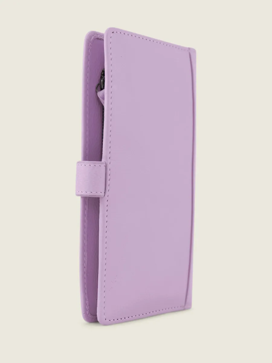 PURPLE LEATHER WALLET WOMEN LePortefeuille Charlotte N°2 Pastel - Lilac