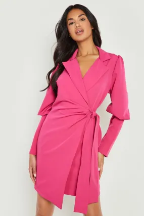 Robe blazer à manches bouffantes