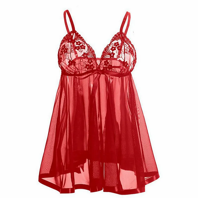 Robe de nuit grande taille transparente pour femmes