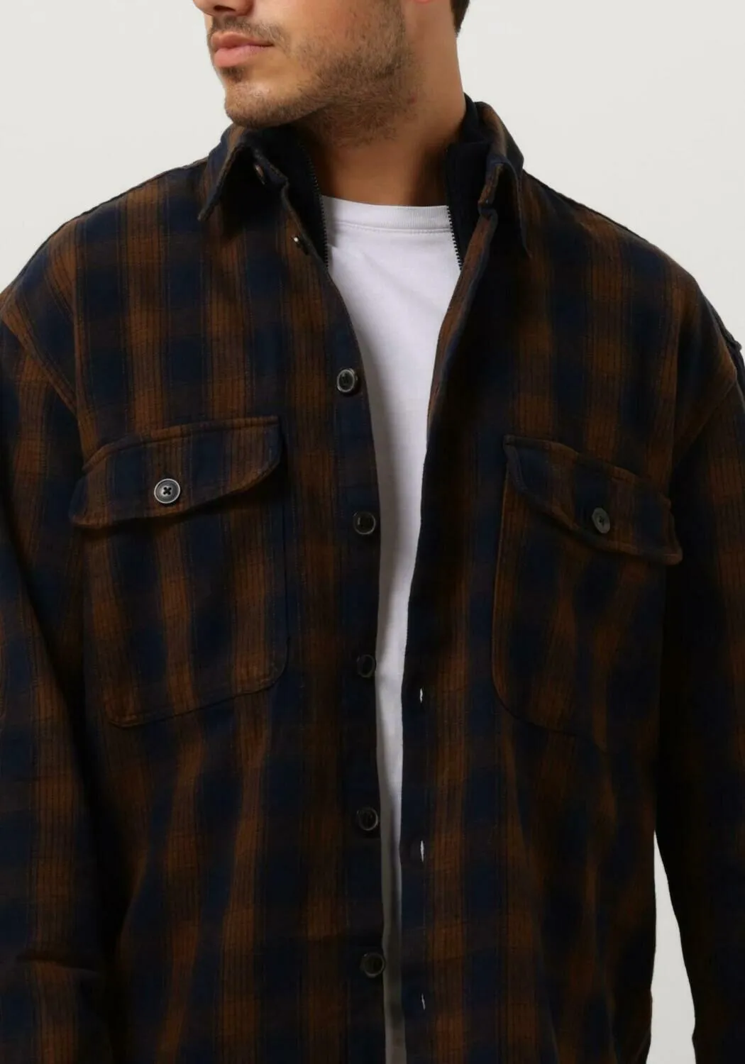 selected homme surchemise slhloosemason-flannel overshirt w noos en marron