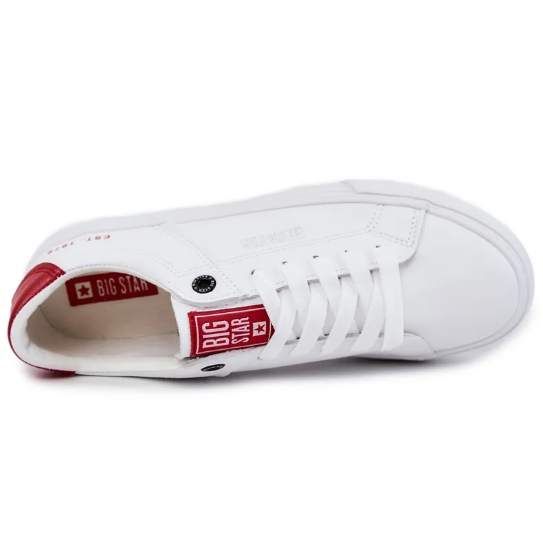 Sneakers Homme Cuir Big Star JJ174106 Blanc-Rouge blanche