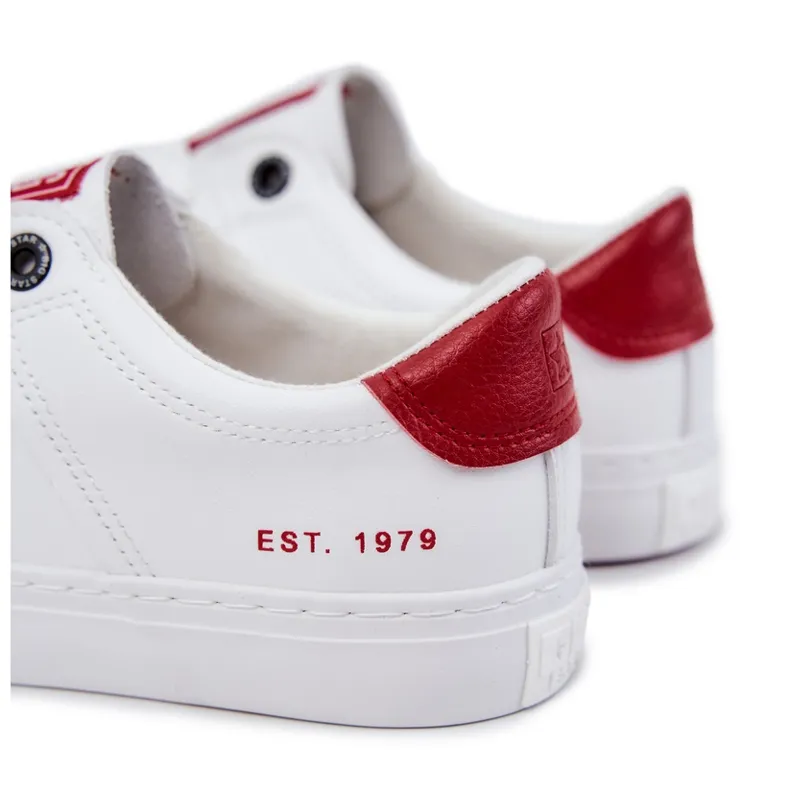 Sneakers Homme Cuir Big Star JJ174106 Blanc-Rouge blanche