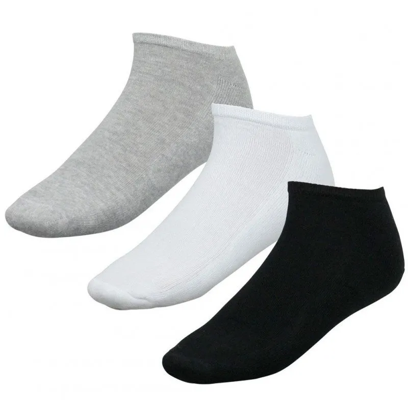 SOCKS EQUIP 3 paires Socquettes Femme Coton TERRY Gris Blanc Noir