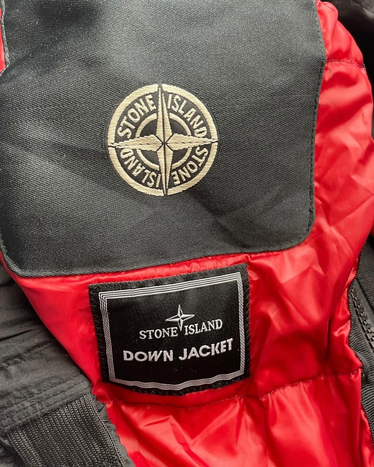 Stone island mesh badge goose down jacket / doudoune