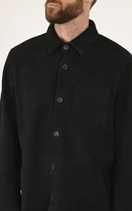 Surchemise agneau nubuck noir La Canadienne - La Canadienne - Vestes et 3/4 Cuir Noir