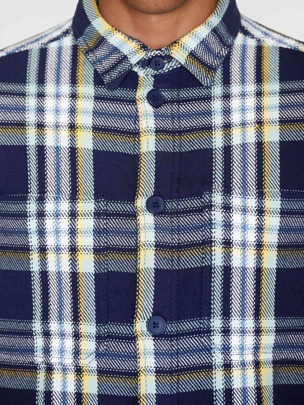 Surchemise à carreaux en coton bio | bleu "checked overshirt blue check" 7021 blue check homme