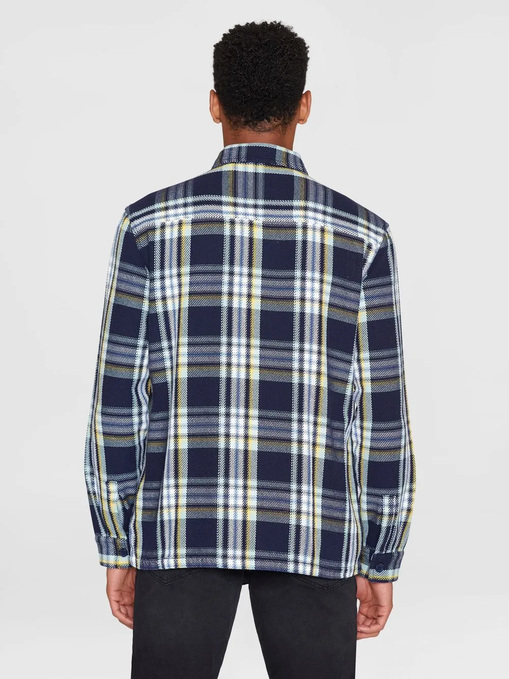 Surchemise à carreaux en coton bio | bleu "checked overshirt blue check" 7021 blue check homme