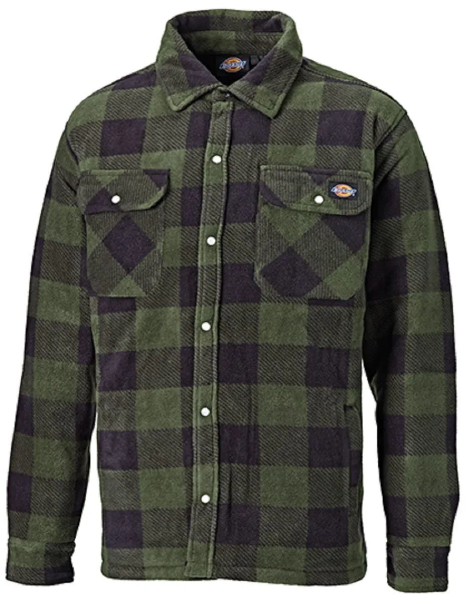 Surchemise à carreaux polaire - Dickies - PORTLAND DK0A4XTA - vert et noir 