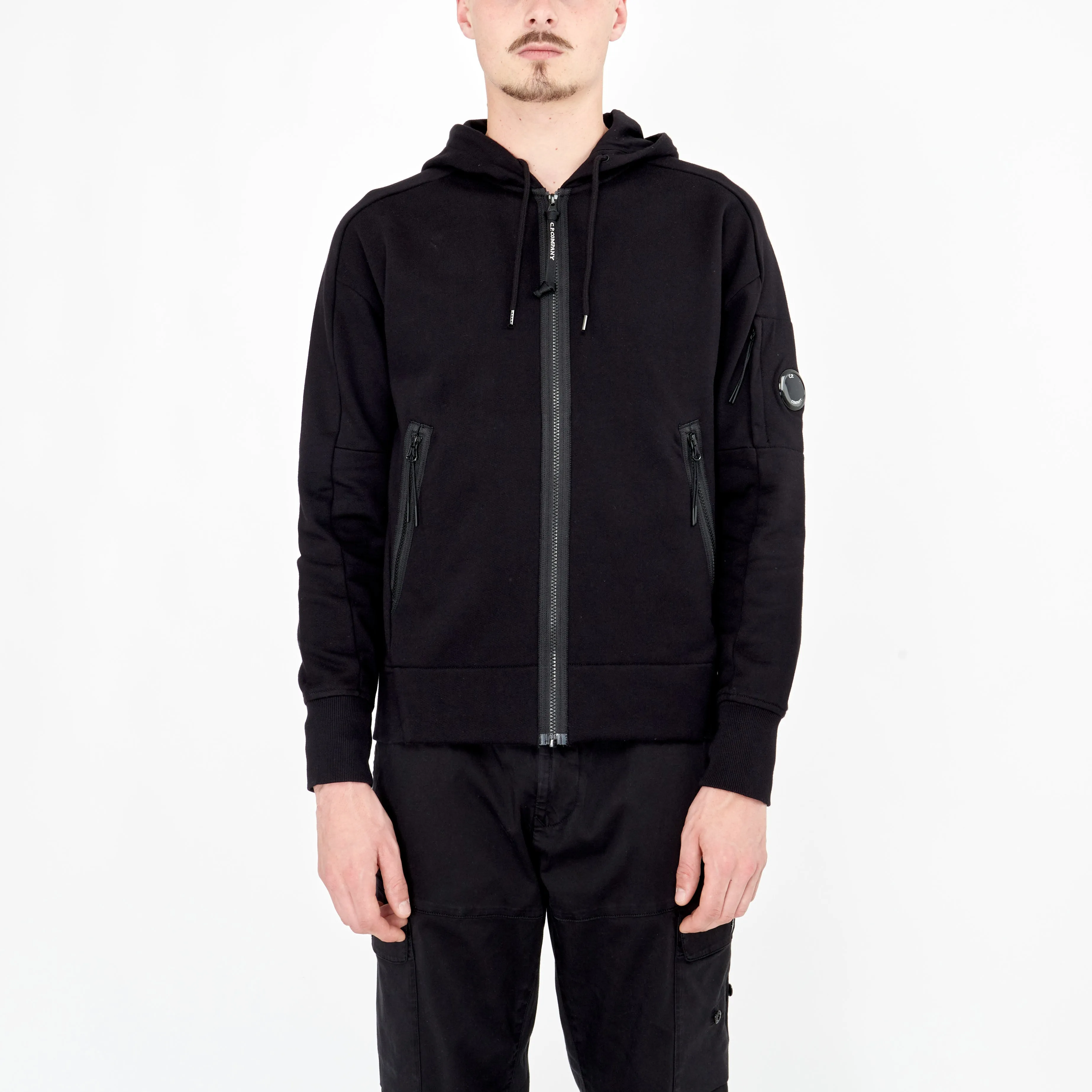 Sweatshirt à zip CP Company Hooded Noir