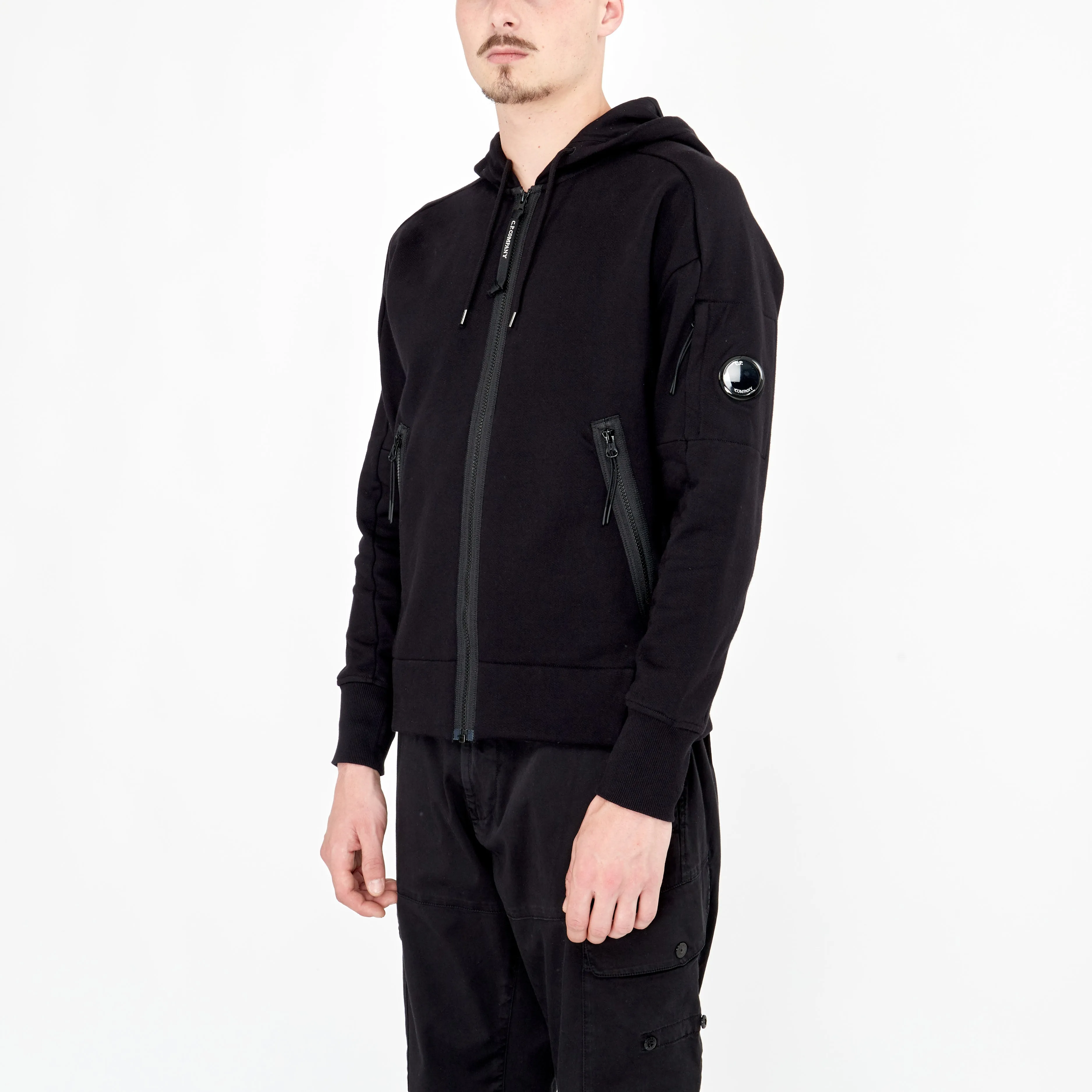 Sweatshirt à zip CP Company Hooded Noir