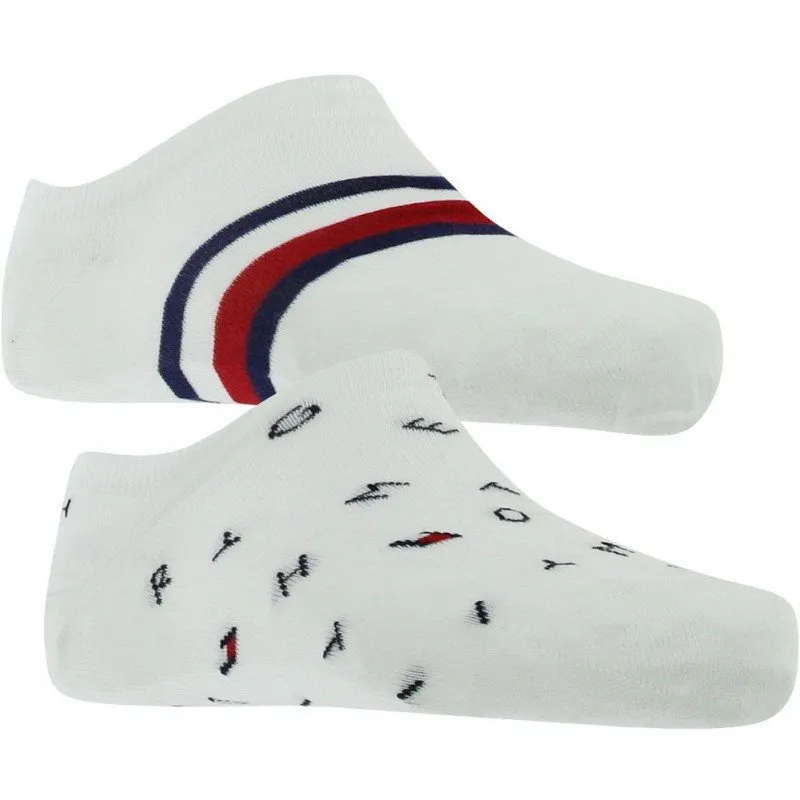 TOMMY HILFIGER 2 paires de Socquettes Homme Coton SNEAK Blanc