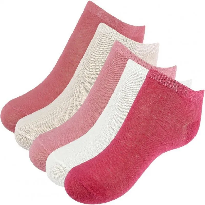 TWINDAY 5 paires Socquettes Bébé Fille Coton LESUNIES Rose Blanc