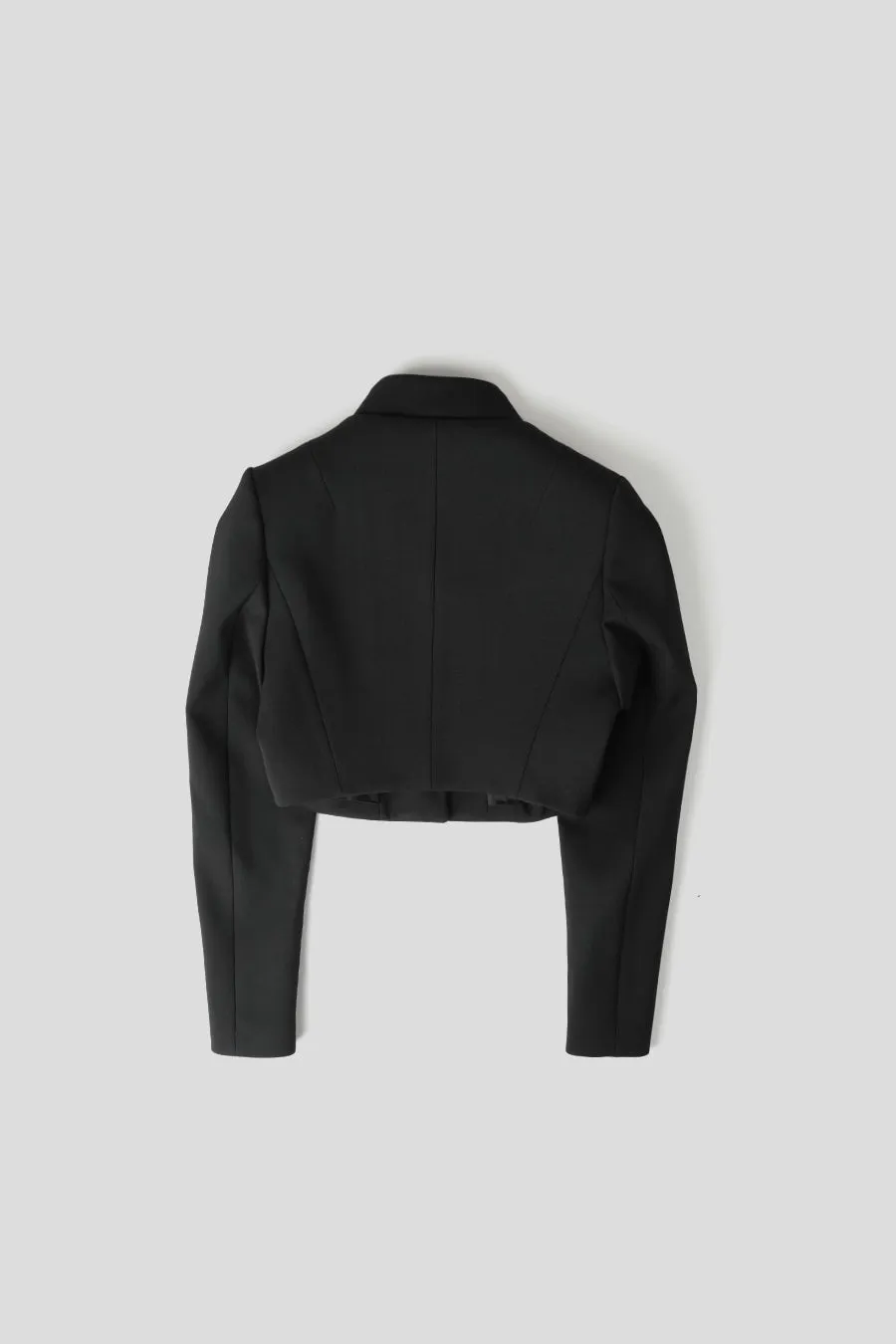 VESTE CROPPED TROMPE L'OEIL NOIRE