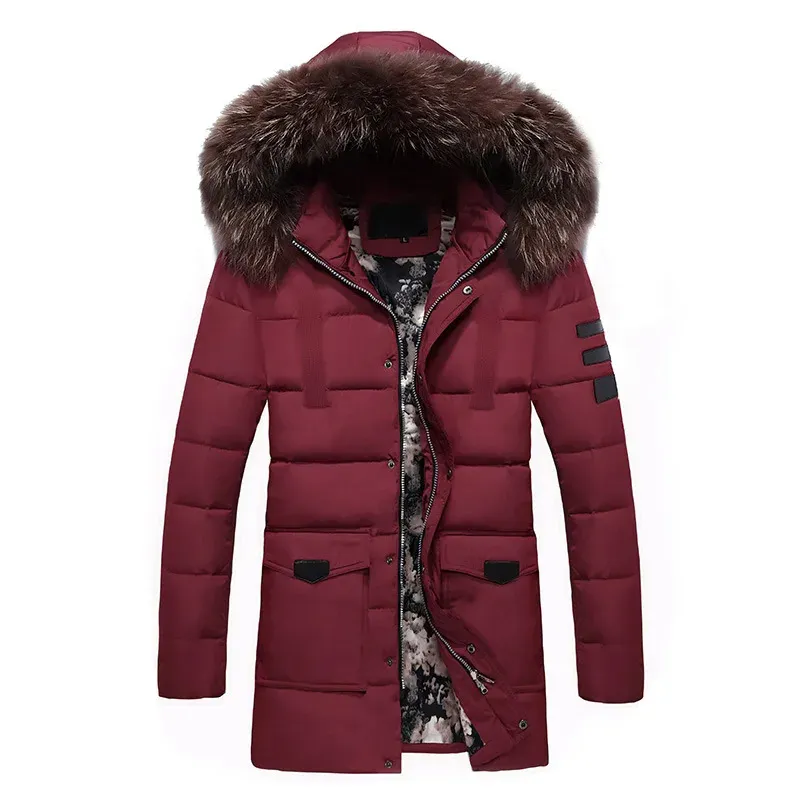 Veste d'hiver parka pour homme avec capuche en fourrure et doublure ch