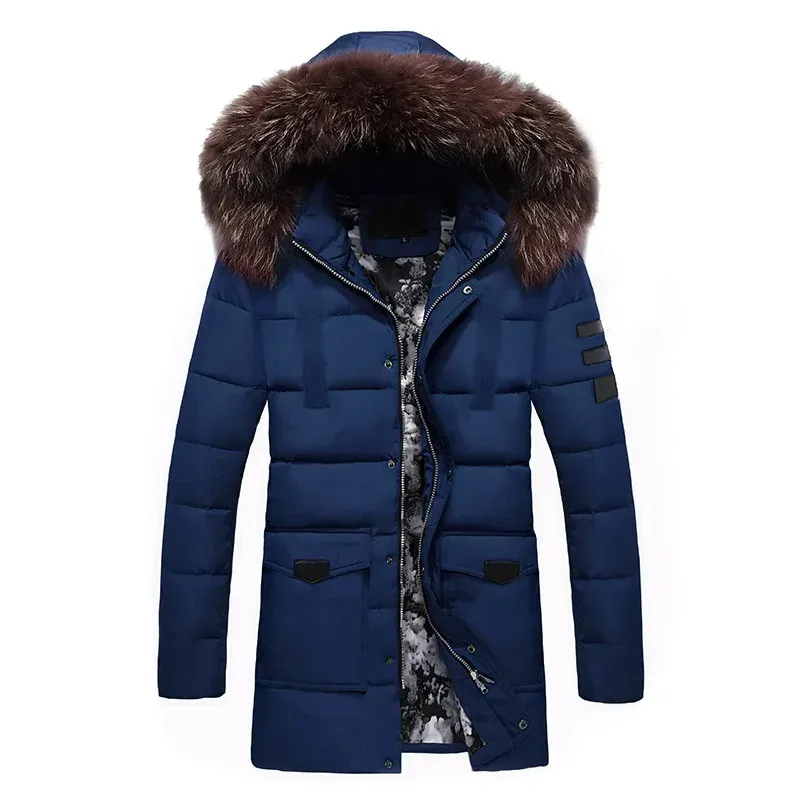 Veste d'hiver parka pour homme avec capuche en fourrure et doublure ch