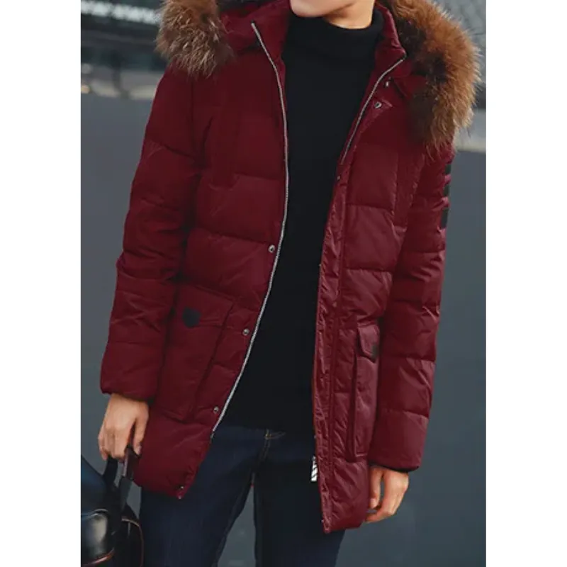 Veste d'hiver parka pour homme avec capuche en fourrure et doublure ch