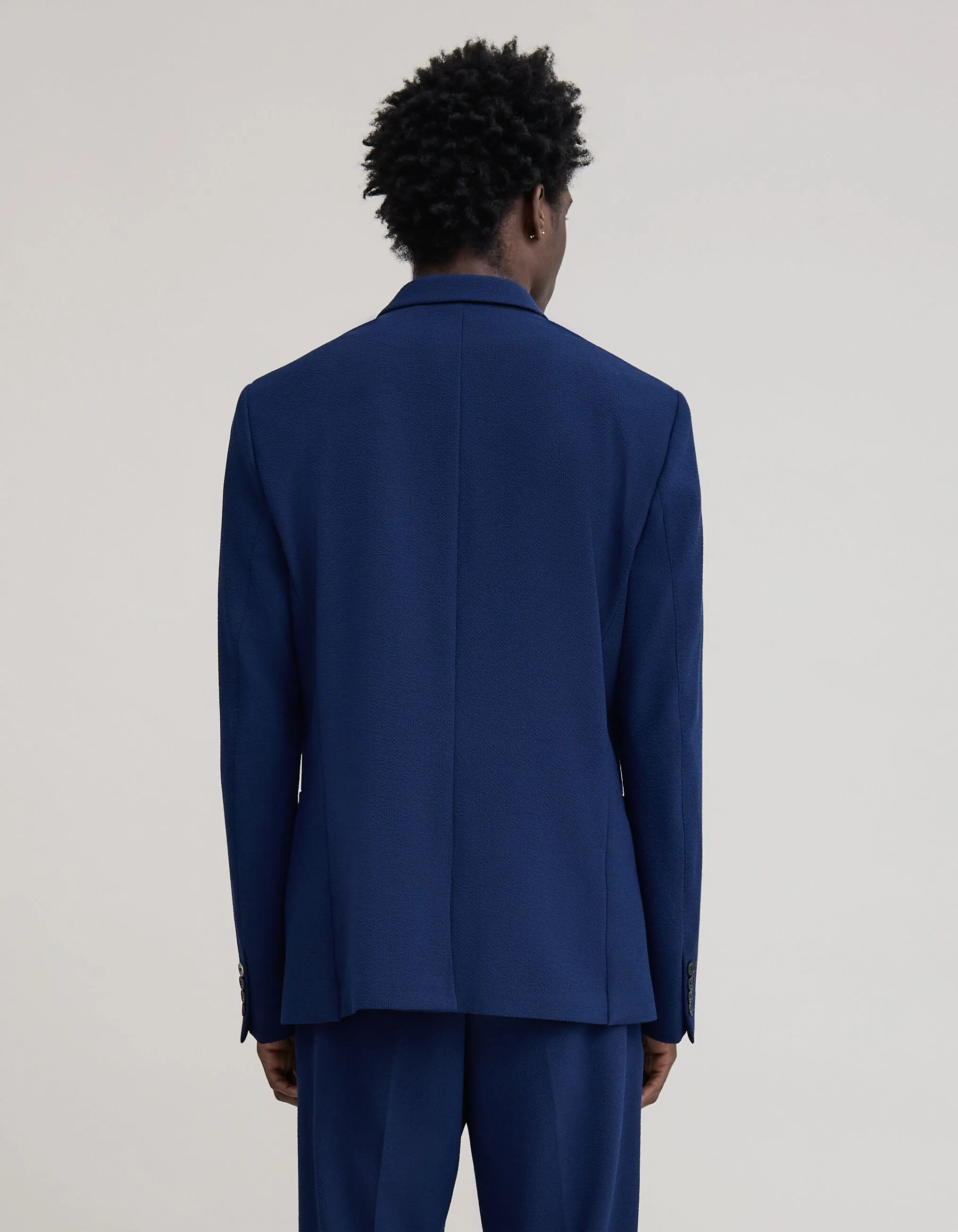 Veste de costume indigo seersucker Homme