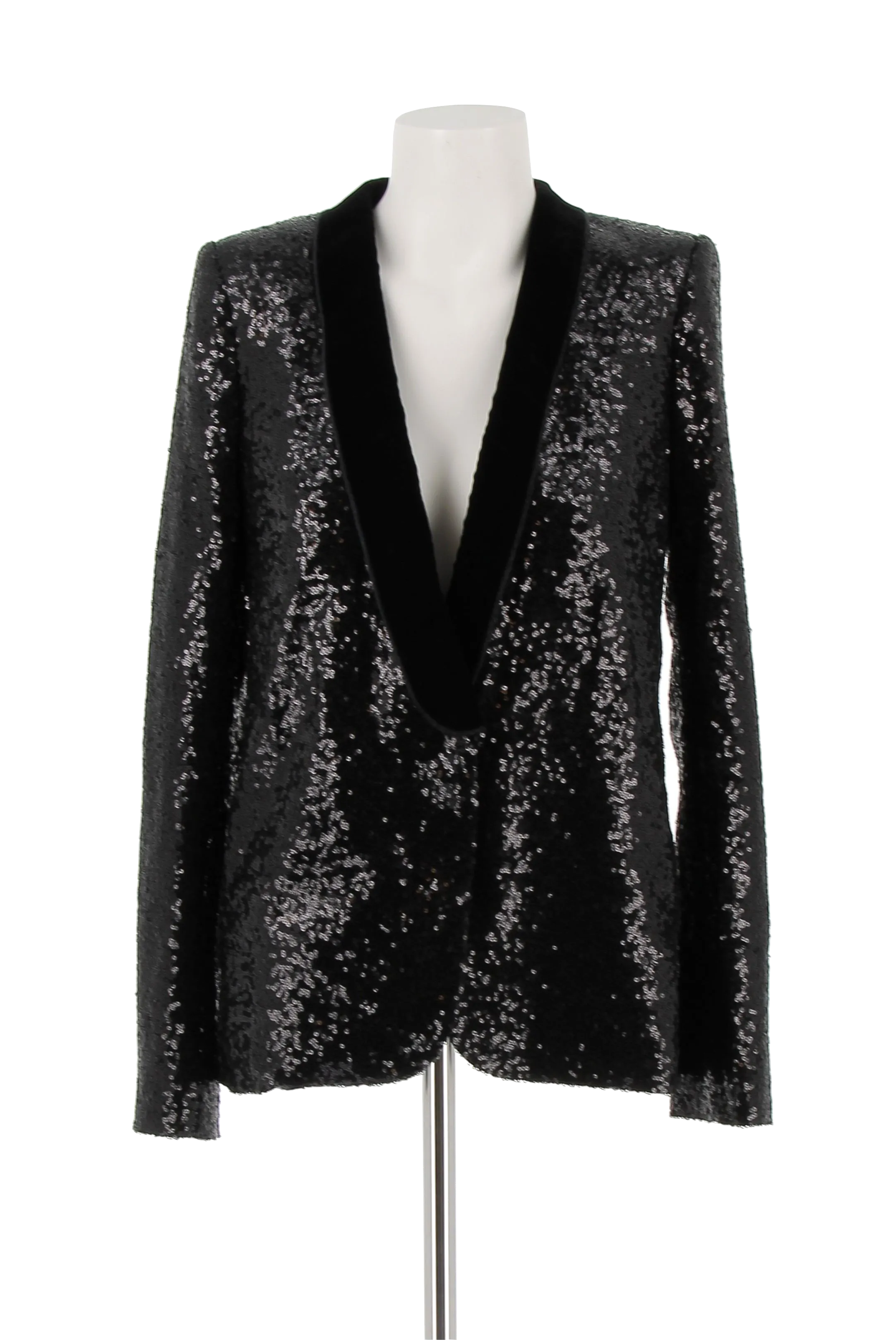 Veste de tailleur noire à sequins