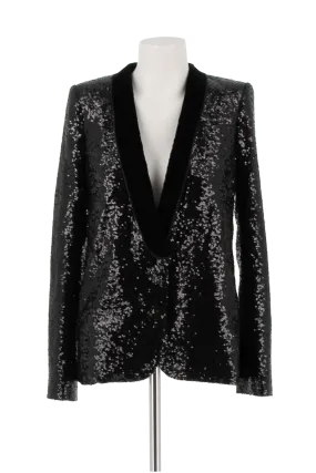 Veste de tailleur noire à sequins