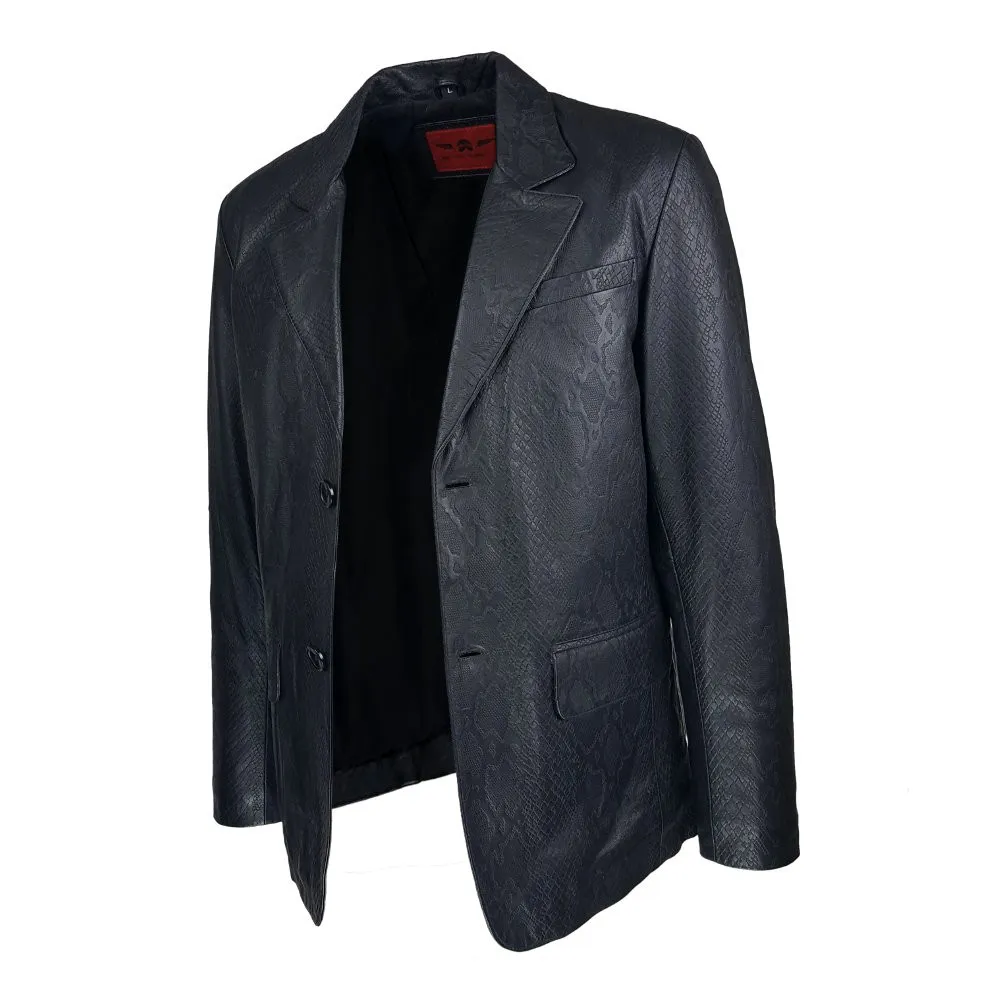 veste homme cuir blazer arrezo  black