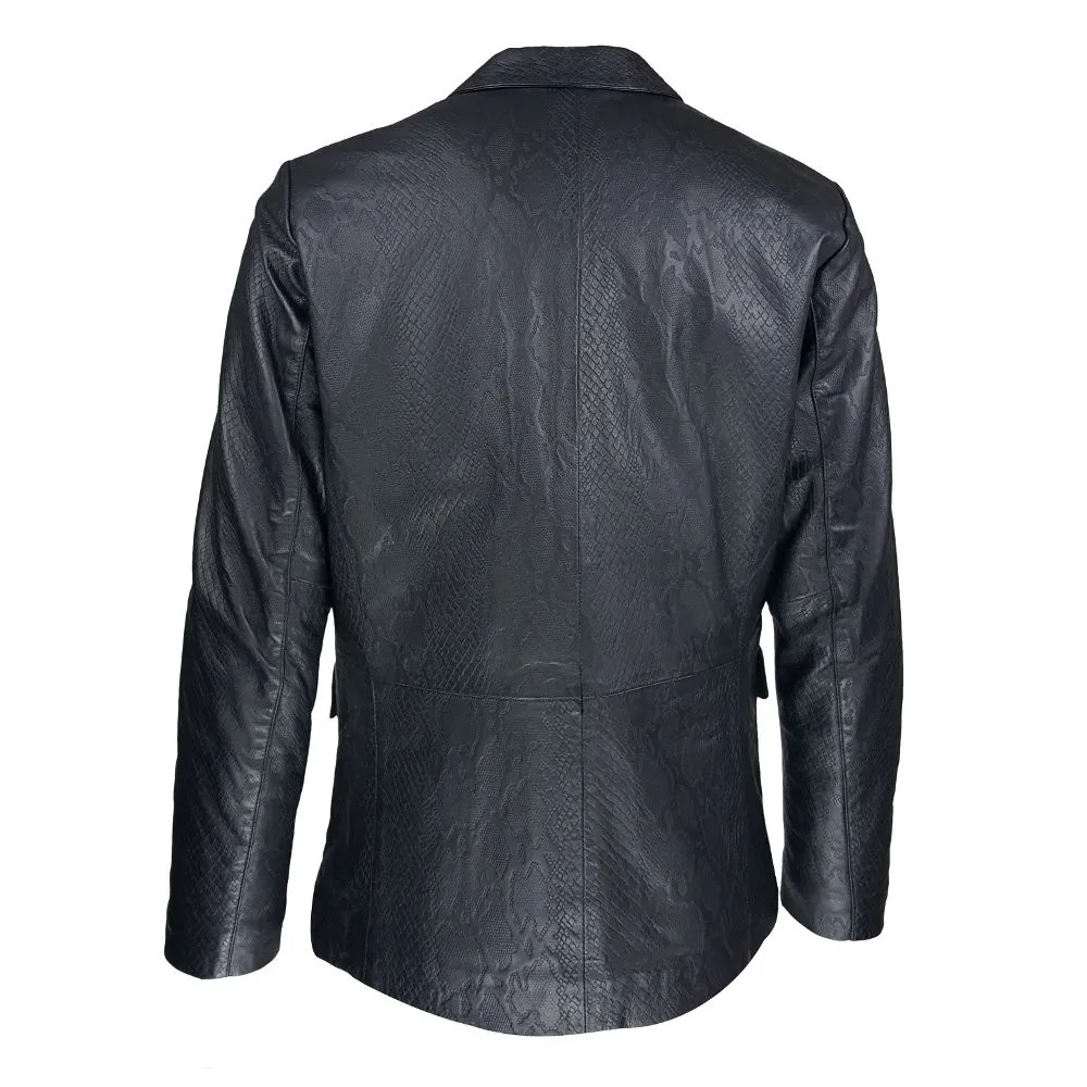 veste homme cuir blazer arrezo  black