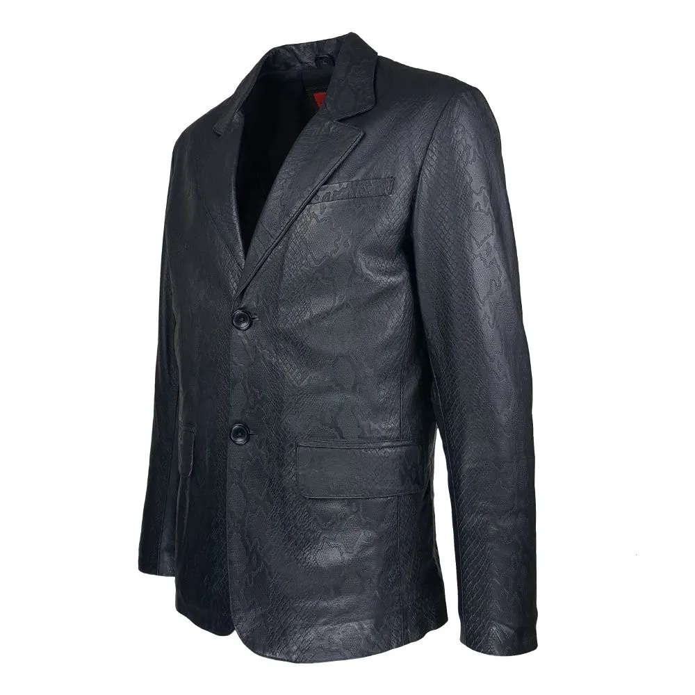 veste homme cuir blazer arrezo  black