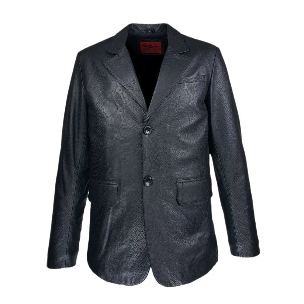 veste homme cuir blazer arrezo  black