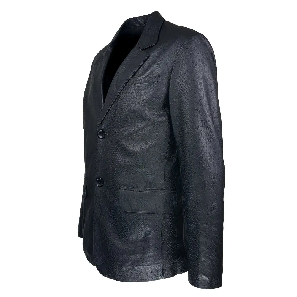 veste homme cuir blazer arrezo  black