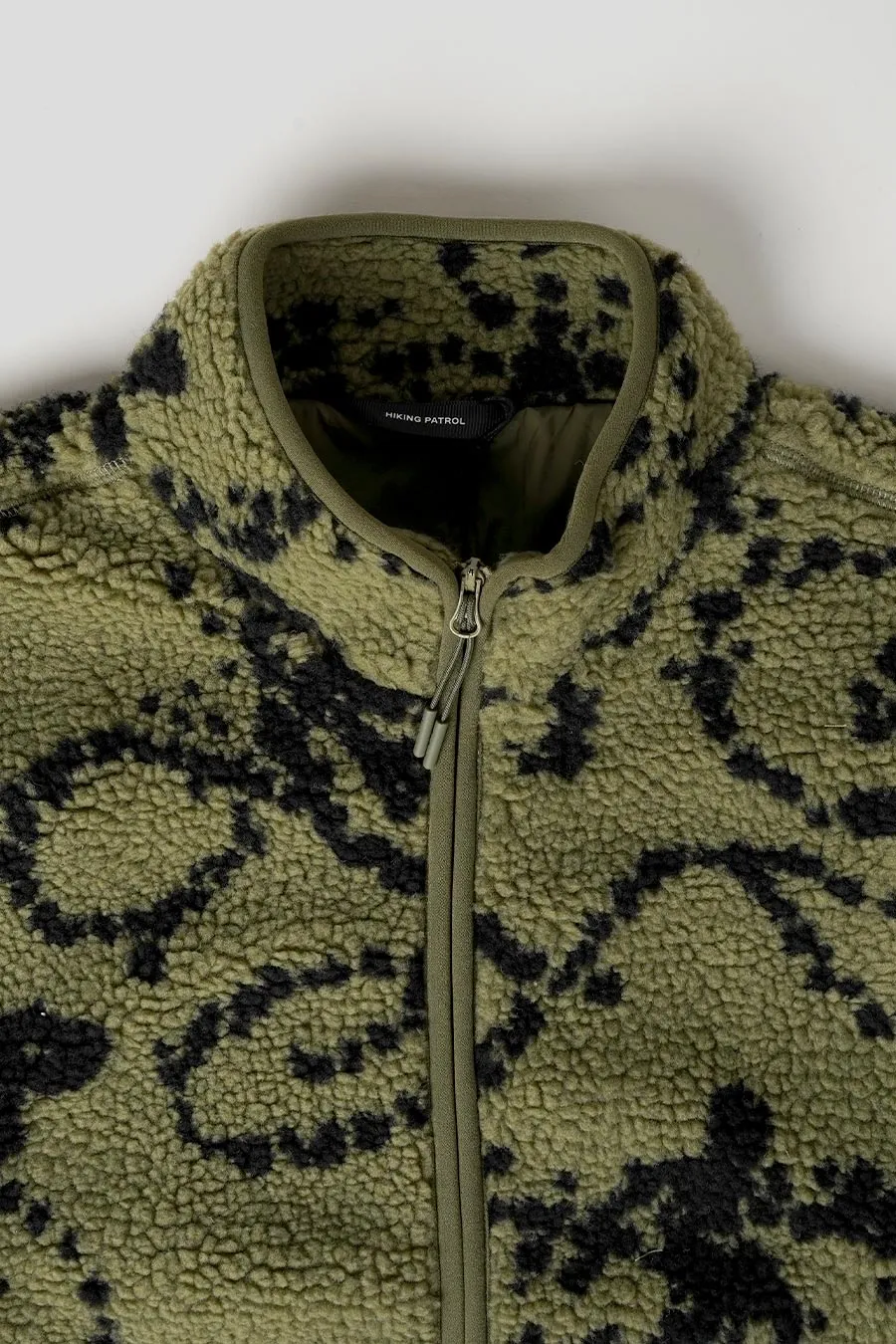 VESTE PRINT FLEECE VERTE ET NOIRE