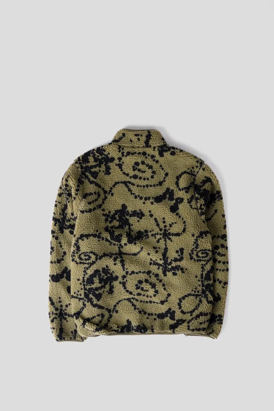 VESTE PRINT FLEECE VERTE ET NOIRE