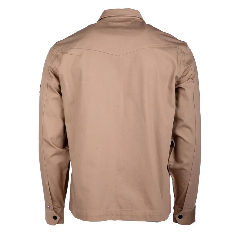 Veste surchemise zippée en coton camel avec poches Homme TOMMY 