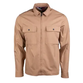 Veste surchemise zippée en coton camel avec poches Homme TOMMY 