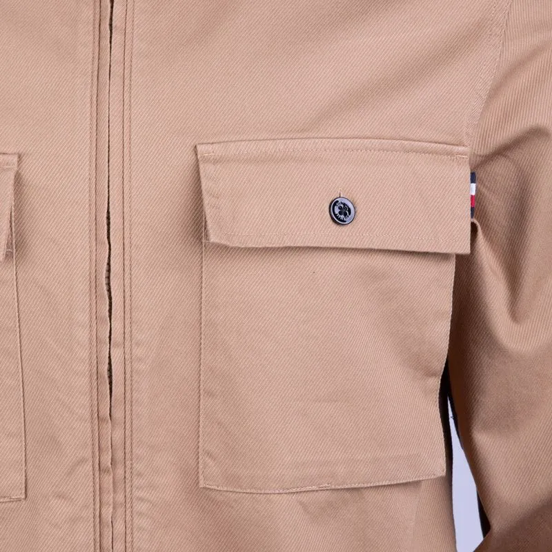 Veste surchemise zippée en coton camel avec poches Homme TOMMY 