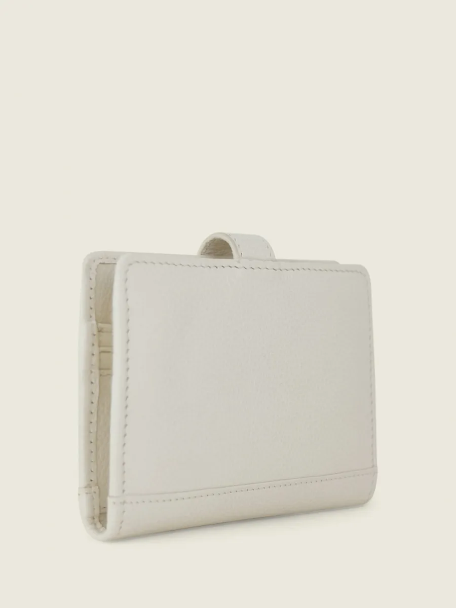 WHITE LEATHER WALLET WOMEN LePortefeuille Jeanne Pastel - Chalk