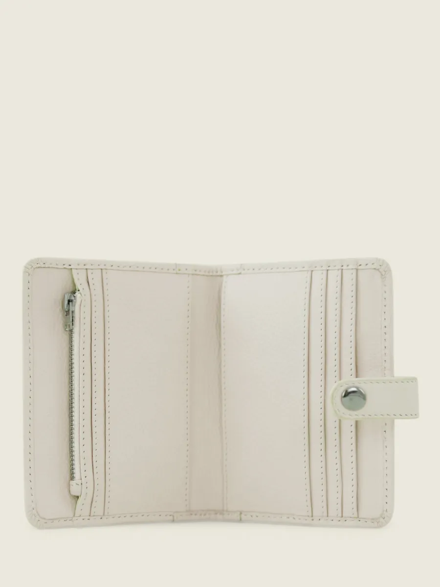 WHITE LEATHER WALLET WOMEN LePortefeuille Jeanne Pastel - Chalk