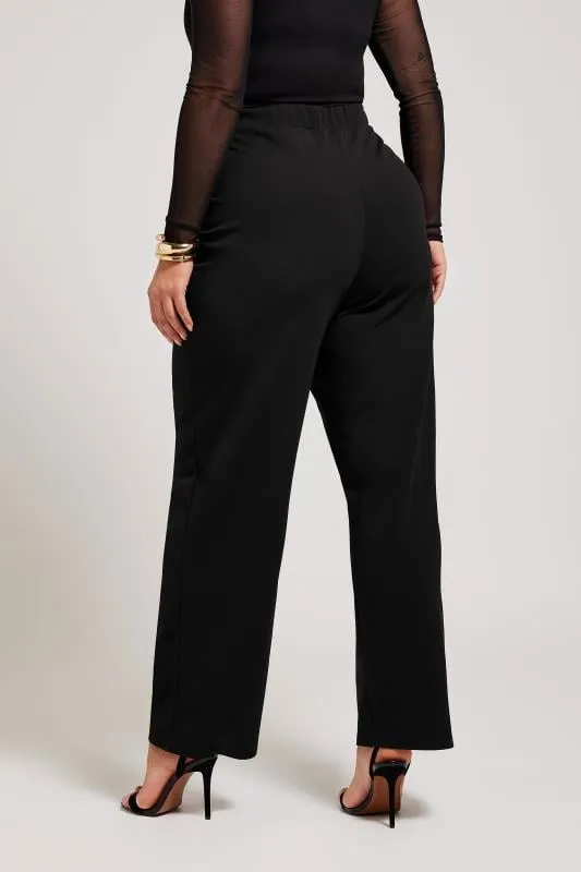 YOURS LONDON - Pantalon Noir Classique Coupe Droite