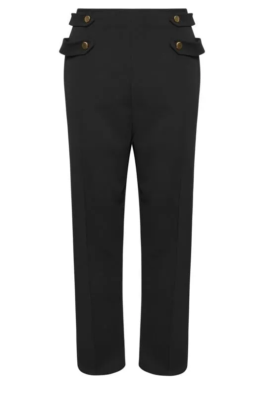 YOURS LONDON - Pantalon Noir Classique Coupe Droite